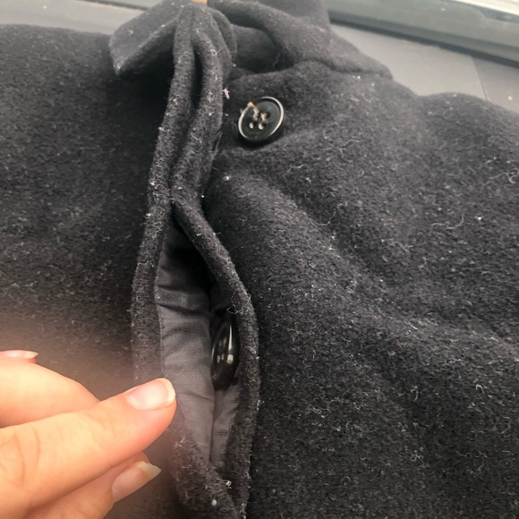 Zara Kids 5-6 Wool Blend Black Button Down Coat - Picture 4 of 7